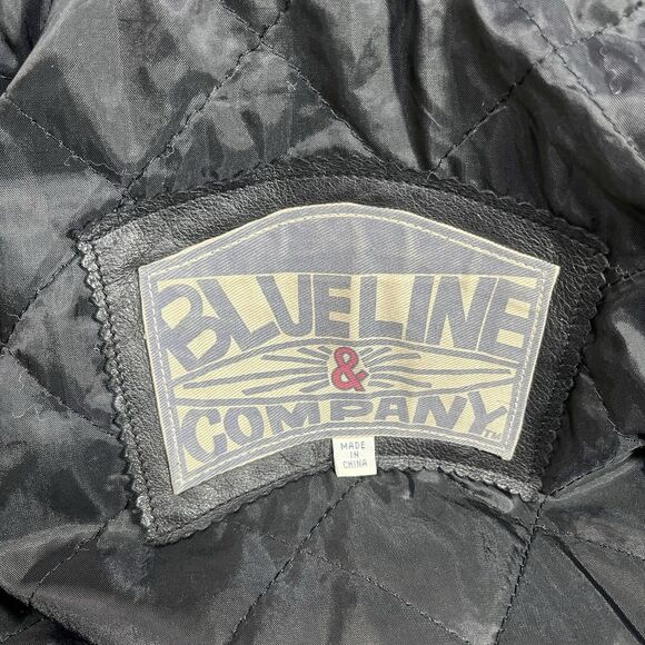 BLUELINE & COMPANY Vintage Black Leather Short Trench Jacket Hooded Women Small - Picture 9 of 16